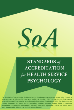 Standards of accreditation for health service psychology (SoA)