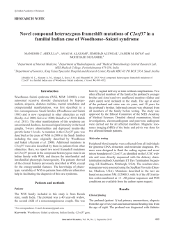 Novel compound heterozygous frameshift mutations of C2orf37 in a