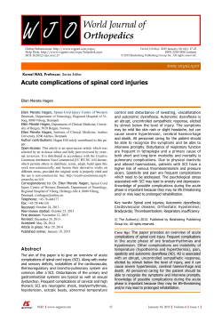 Acute complications of spinal cord injuries
