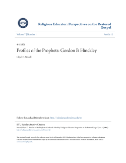 Profiles of the Prophets: Gordon B. Hinckley