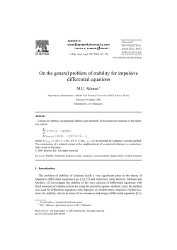 On the general problem of stability for impulsive differential