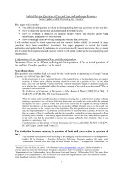 Judicial Review: Questions of Fact and Law, and Inadequate Reasons