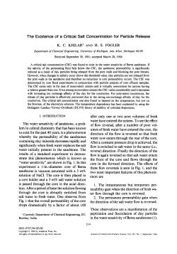 The Existence of a Critical Salt Concentration for