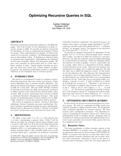 Optimizing Recursive Queries in SQL