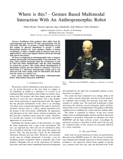 Gesture Based Multimodal Interaction With An Anthropomorphic Robot