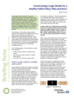 Constructing a Logic Model for a Healthy Public Policy