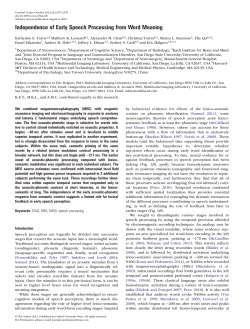 Independence of Early Speech Processing from Word Meaning