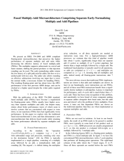 Fused Multiply-Add Microarchitecture Comprising Separate Early