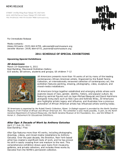 2011 SCHEDULE OF SPECIAL EXHIBITIONS