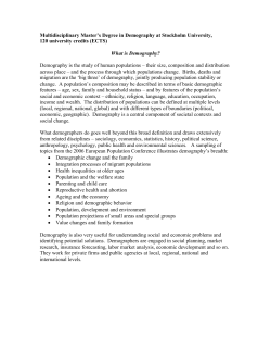 Multidisciplinary Master`s Degree in Demography, 120 university