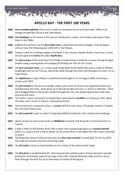 APOLLO BAY - THE FIRST 100 YEARS