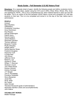 Study Guide &ndash; Fall Semester U.S./AZ History Final