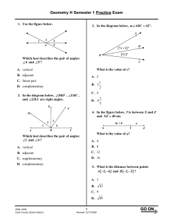 Geometry H, S1 Practice - Green Valley High School