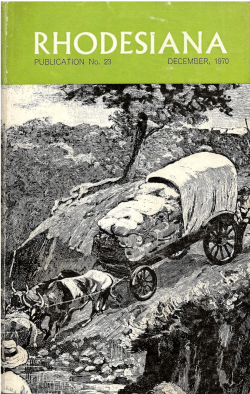 Rhodesiana No. 23, December 1970