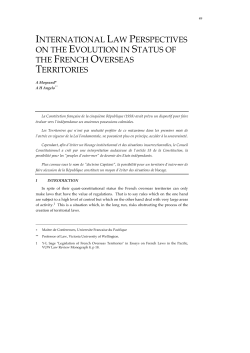 international law perspectives on the evolution in status of the french