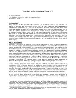 Case study on the Romanian protests, 2012 by Florina Presadă The