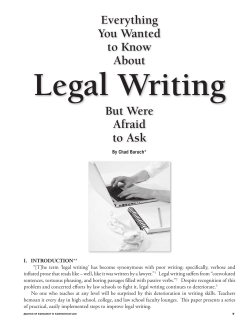 Legal Writing Everything You Wanted to Know About But Were