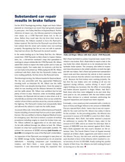 Substandard car repair results in brake failure