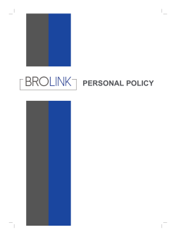 Brolink Personal Policy Wording 16 April 2015