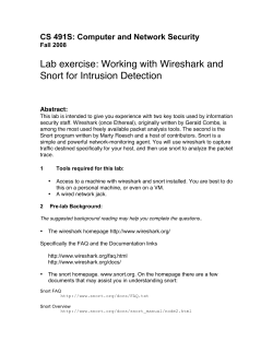 Lab exercise: Working with Wireshark and Snort for Intrusion Detection