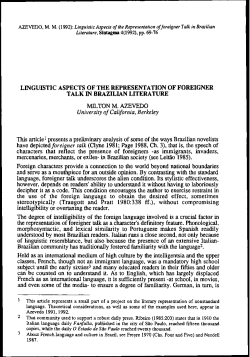 linguistic aspects of the representation of foreigner tack in