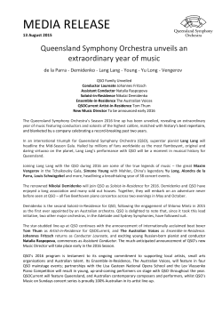 media release - Queensland Symphony Orchestra