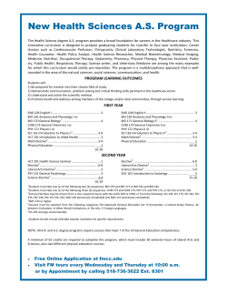 New Health Sciences A.S. Program