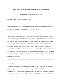 1 From Theory to Practice: Experiencing the nation in