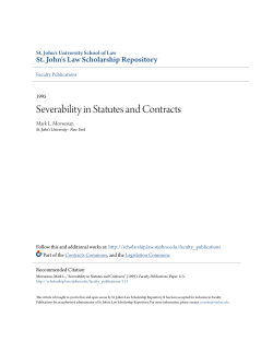 Severability in Statutes and Contracts