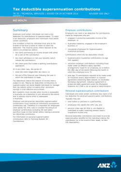 Tax deductible superannuation contributions