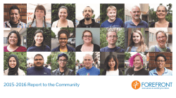 Annual report  - Forefront: Innovations in Suicide Prevention