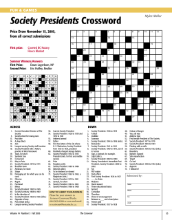 Society Presidents Crossword
