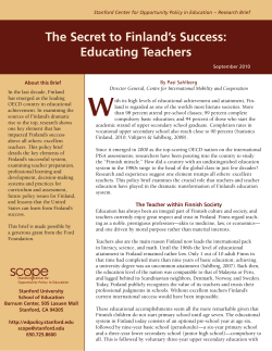The Secret to Finland`s Success: Educating