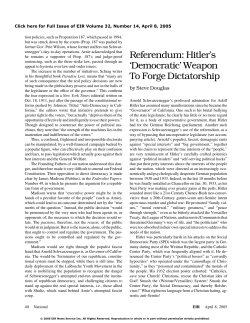 Hitler`s `Democratic` Weapon To Forge Dictatorship