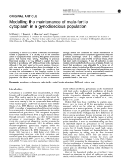 Modelling the maintenance of male-fertile cytoplasm in a