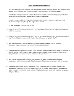 Unit 8 Free Response Questions