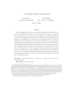 Cost-Benefit Analysis in Reasoning
