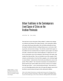 Urban Traditions in the Contemporary Lived Space of Cities on the