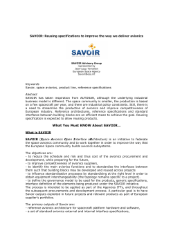 SAVOIR paper in ERTSS 2012