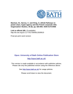 Pathways to power: Class, hyper-agency and the French corporate