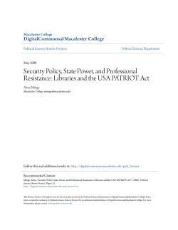 Security Policy, State Power, and Professional Resistance: Libraries
