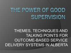 THE POWER OF GOOD SUPERVISION