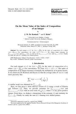 On the Mean Value of the Index of Composition of an Integer