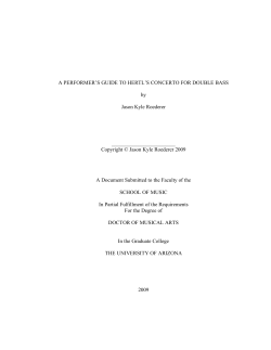 A PERFORMER`S GUIDE TO HERTL`S CONCERTO FOR DOUBLE
