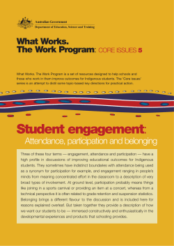 Student engagement - What Works