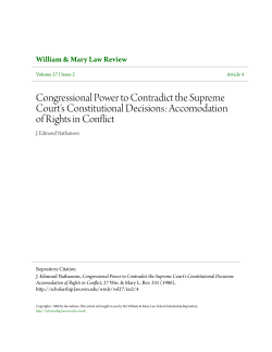 Congressional Power to Contradict the Supreme Court`s