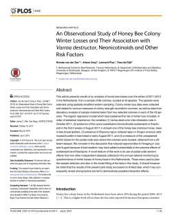 An Observational Study of Honey Bee Colony Winter Losses and