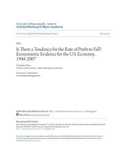 Is There a Tendency for the Rate of Profit to Fall?