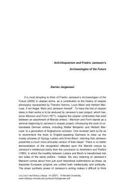 Anti-Utopianism and Fredric Jameson`s