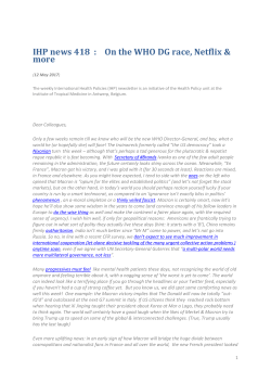 IHPn418 - IHP | Switching the Poles in International Health Policies